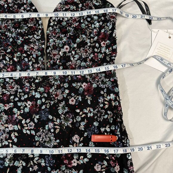 NWT‎ $798 Mac Duggal [ 12 ] 20332 Embellished Plunge Neck Sleeveless Gown J188 - Picture 4 of 15